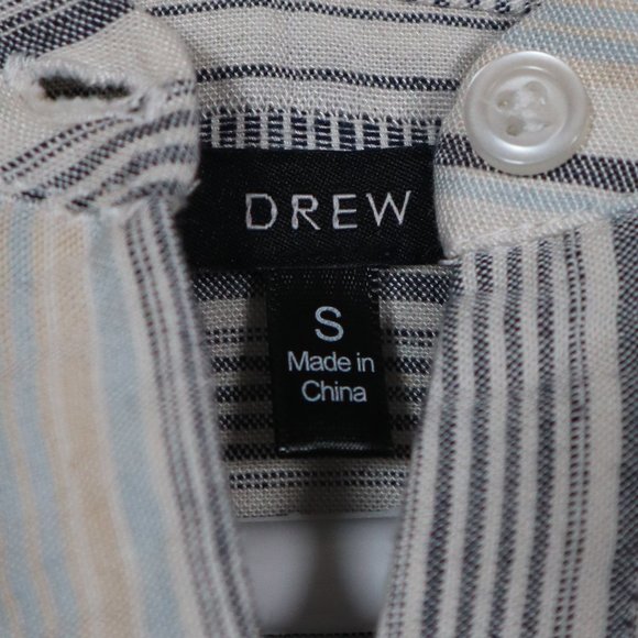 ANTRHO DREW Morgan Tie Front Striped Linen Dress S - Picture 3 of 6